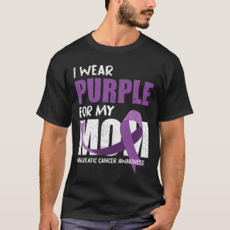 Purple Ribbon Fighter Mom Pancreatic Cancer Awaren T-Shirt