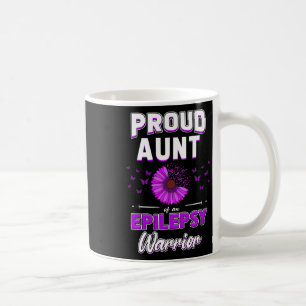 Purple Ribbon Flower Proud Aunt Nephew Niece Epile Coffee Mug