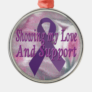 Purple ribbon for pancreatic cancer ornament