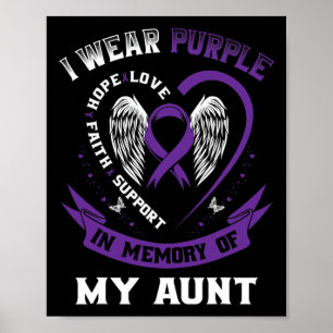 Purple Ribbon In Memory Of Aunt Pancreatic Cancer  Poster