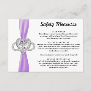 Purple Ribbon Infinity Heart Safety Measures Enclosure Card