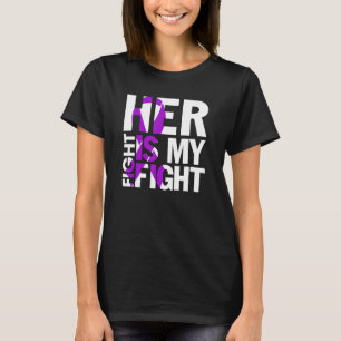 purple ribbon lupus her fight is my fight T-Shirt