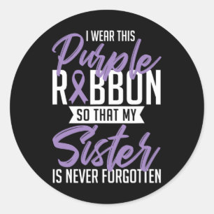 Purple Ribbon Overdose Awareness Day Gift Classic Round Sticker