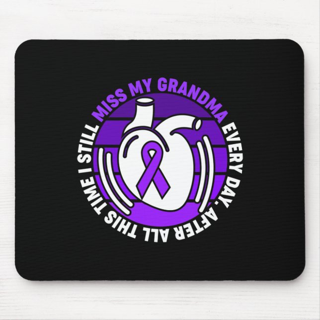 Purple Ribbon Overdose Awareness Miss Grandma Memo Mouse Pad (Front)