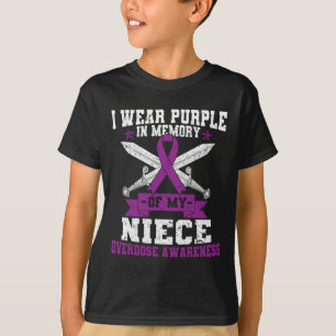 Purple Ribbon Overdose Awareness Month Costume Nie T-Shirt