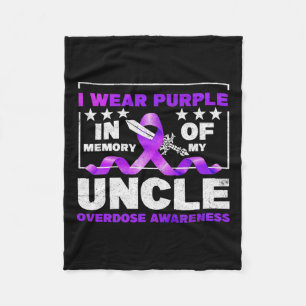 Purple Ribbon Overdose Awareness Month Costume Unc Fleece Blanket