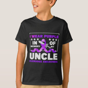 Purple Ribbon Overdose Awareness Month Costume Unc T-Shirt