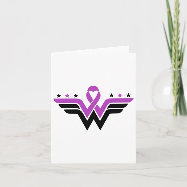 Purple Ribbon Overdose Awareness Warrior Support  Card (Front)