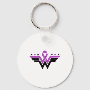 Purple Ribbon Overdose Awareness Warrior Support Keychain