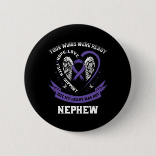 Purple Ribbon Pancreatic Cancer Awareness Nephew H 2 Inch Round Button