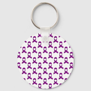 Purple Ribbon Pattern Keychain