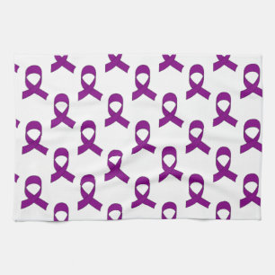 Purple Ribbon Pattern Kitchen Towel