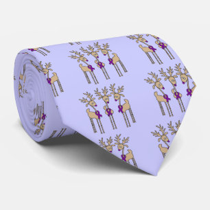 Purple Ribbon Reindeer (Crohn's & Colitis) Tie