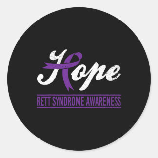 Purple Ribbon Rett Syndrome Awareness Support Mont Classic Round Sticker