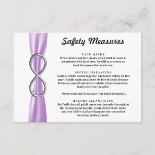 Purple Ribbon Silver Infinity Safety Measures Enclosure Card
