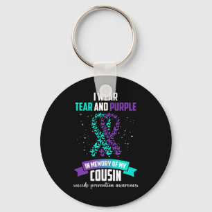 Purple Ribbon Suicide Prevention Awareness  Keychain