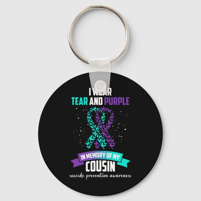 Purple Ribbon Suicide Prevention Awareness  Keychain (Front)