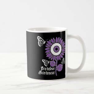 Purple Ribbon Sunflower Butterfly Overdose Awarene Coffee Mug