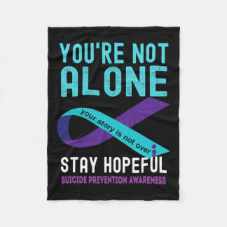 Purple Ribbon Support Suicide Prevention Awareness Fleece Blanket