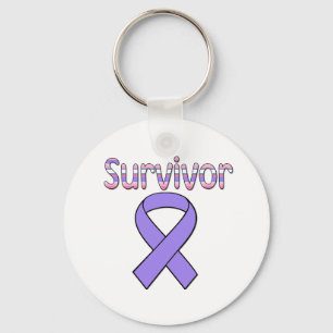 Purple Ribbon Survivor Keychain