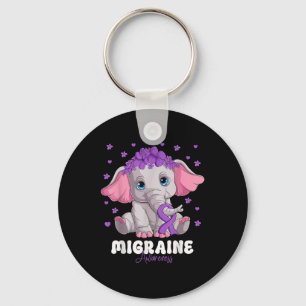 Purple Ribbon Survivor Warrior Migraine Awareness Keychain