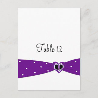 Purple Ribbon Table Seating Card