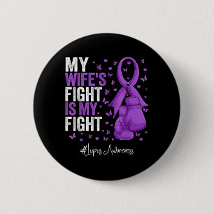 Purple Ribbon Wife Lupus Awareness 2 Inch Round Button