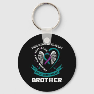 Purple Ribbon Wing Suicide Awareness Prevention Br Keychain