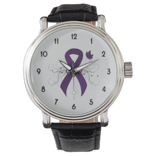 Purple Ribbon with Butterfly Watch