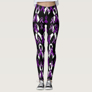 Purple Ribbons,,,Fibro Leggings