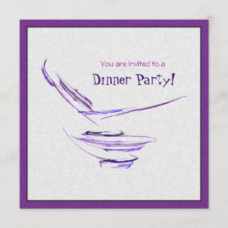 Purple Rice Bowl Abstract Art Invitation
