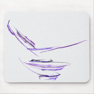 Purple Rice Bowl Abstract Art Mouse Pad