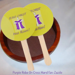 Purple Robe On Cross Hand Fan