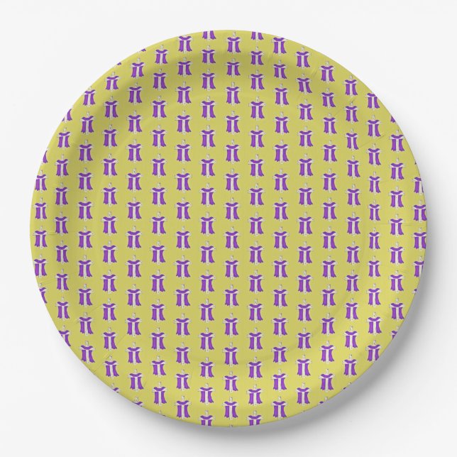Purple Robe on Cross   Paper Plate (Front)