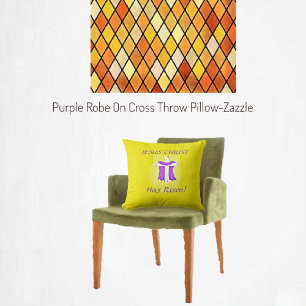 Purple Robe On Cross Throw Pillow