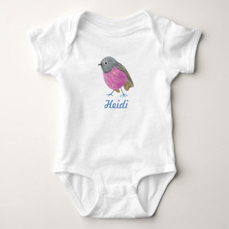 Purple Robin Bird Baby Bodysuit