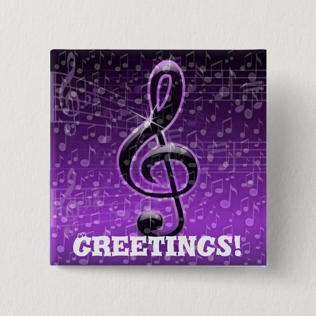 Purple Rocks!_ 2 Inch Square Button (Front)