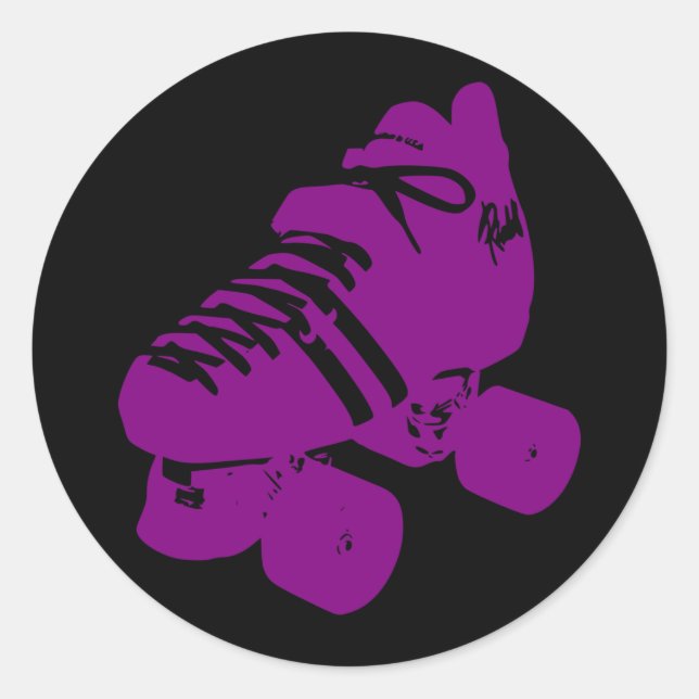 Purple Roller Derby Skate Sticker (Front)