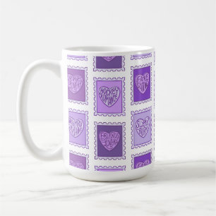 Purple Romance Book Trope Stamps Coffee Mug
