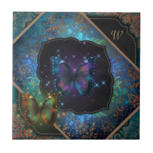 Purple Romantic Butterflies Fantasia Tile