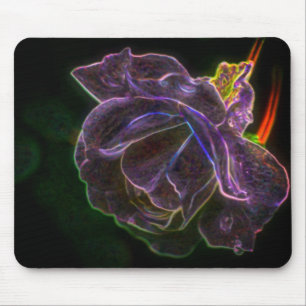 Purple Rose Abstract Flower Art Mouse Pad