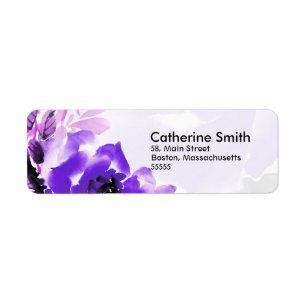 Purple Rose Address Labels