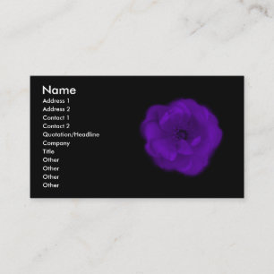 Purple Rose. Black Background. Business Card