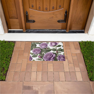 Purple Rose Budding Roses, Doormat