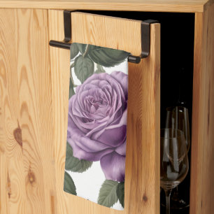 Purple Rose Budding Roses,  Kitchen Towel