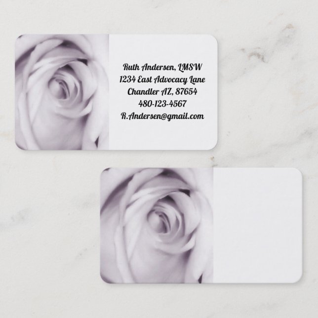 Purple rose business card (Front/Back)