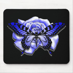 Purple Rose Butterfly Mousepad