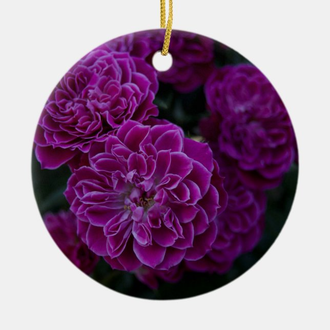 Purple Rose Ceramic Ornament (Front)