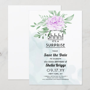 Purple Rose Eucalyptus 40th Birthday Save The Date