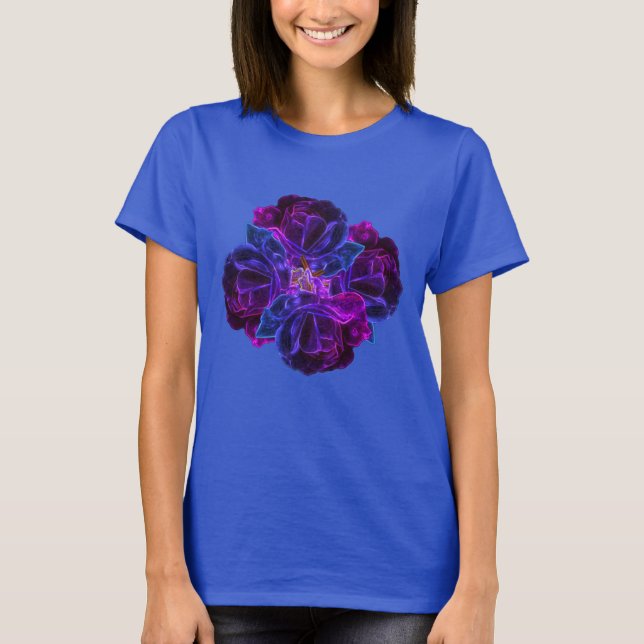 Purple Rose Flower Bouquet Abstract Art  T-Shirt (Front)